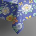 thumbnail image 5 of 60x60in(152x152cm) Square Tablecloth, Waterproof Polyester Table Cover, Wrinkle Resistant & Washable Fabric for Dining, Kitchen, Picnic, Daisy Flowers Print, 5 of 6