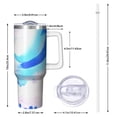thumbnail image 2 of 40oz Tumbler with Handle and Straw, Vacuum Insulated Stainless Steel Travel Mug, Fits Car Cup Holder, Liquid & Marble Print, 2 of 6