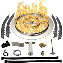 Dreffco Stainless Steel Fire Pit Burner Pan & Ring Pro Kit for Natural Gas, 22-Inch Pan, 18-Inch Ring, 150,000 BTU Max