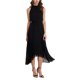 thumbnail image 1 of 1.STATE Womens Pleated Halter Above-Knee Midi Dress, black, XL, 1 of 1