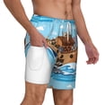 thumbnail image 3 of Goofa Animals on Noah's Ark Printed Men's Swim Trunks Board Shorts Quick Dry Mens Swimming Trunks with Compression Liner,Breathable Fit Hawaii Beach Shorts-Large, 3 of 9
