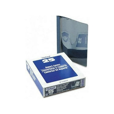 Oxford 55838 Clear Front Report Cover, Tang Clip, Letter, 1/2" Capacity, Dark Blue, 25/Box