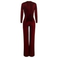 thumbnail image 4 of Plus Size Jumpsuit For Women V Neck Solid Color Long Sleeve Jumpsuit With Wide Legs For Autumn And Winter Pants Rompers for Women Harem Jumpsuit for Women plus Size Pant Romper Petite Jumpsuit Ruffle, 4 of 4