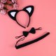 thumbnail image 3 of 3Pcs Kids Cat Ears Headband Bow Ties Tail Set Party Cosplay Costume (Black and White), 3 of 3
