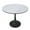 Black/Marbled White, variant on LeisureMod Bristol Mid-Century Modern Round Dining Table with Wood Top and Iron Pedestal Base with Gloss Finish for Kitchen and Dining Room