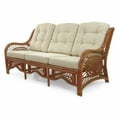 thumbnail image 3 of Malibu Lounge Three-Seater Sofa Natural Rattan Wicker Handmade Design with Cream Cushions, Colonial, 3 of 5