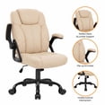 thumbnail image 5 of GASEE Leather Office Chair, Big and Tall Office Chair 400LBS Wide Seat Ergonomic Computer Desk Chair High Back Executive Leather Chair Adjustable Task Chair Lumbar Back with 1-Year Warranty, Beige, 5 of 12