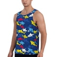 thumbnail image 2 of Haiem Cartoon Shark Men Workout Tank Top Gym Bodybuilding Sleeveless Muscle T Shirts Athletic Tank Breathable Workout Shirt-Large, 2 of 8