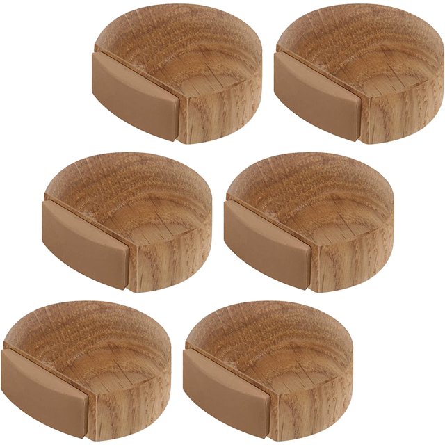 Topes de puerta de 6 piezas - Tope de puerta adhesivo de madera para pisos y parquet (roble natural) TUNC Sencillez