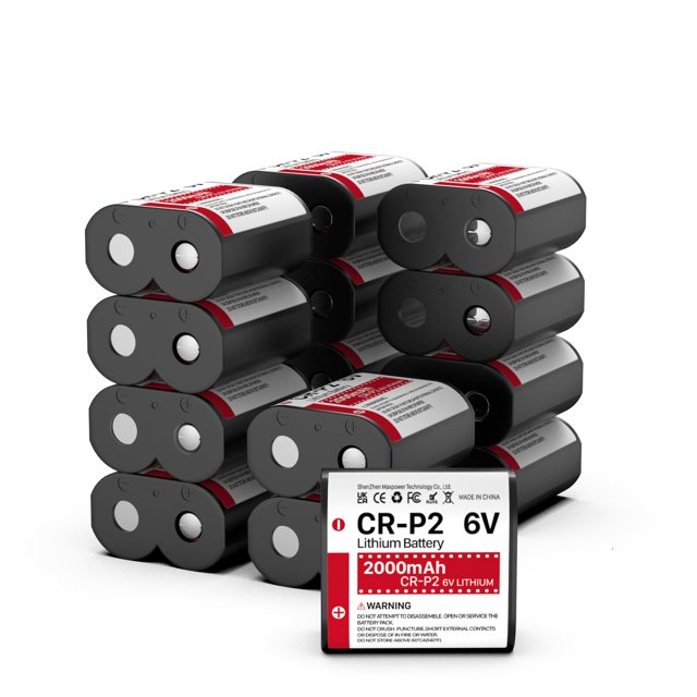 Batería TQTHL CR-P2 de litio para fotografía, 6 V, 2000 mAh, paquete de 15