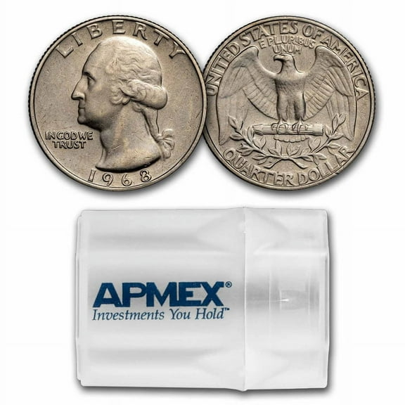 1968 Washington Quarter 40-Coin Roll BU