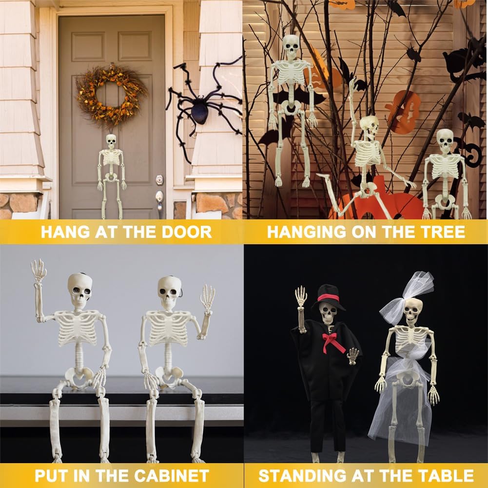 Ayieyill Posable Mini Skeleton Decorations, 16", 5 Pc photo 7