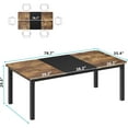 thumbnail image 3 of Trilenars 78.7 Inch Long Kitchen Table for 6-8,Dining Room Table for Kitchen Living Room,Large Rectangular Dinner Tables,Industrial Indoor Restaurant Tables with Sturdy Metal Frame(Only Table), 3 of 7