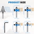 thumbnail image 2 of 4 Pcs Rabbeting Router Bit Set 1/4 Inch Shank Carbide Tipped Rabbet Router Bit with 6 Bearing Set Interchangeable Adjustable Multi Depth Cutter for Cutting Rabbet Slot, 2 of 10