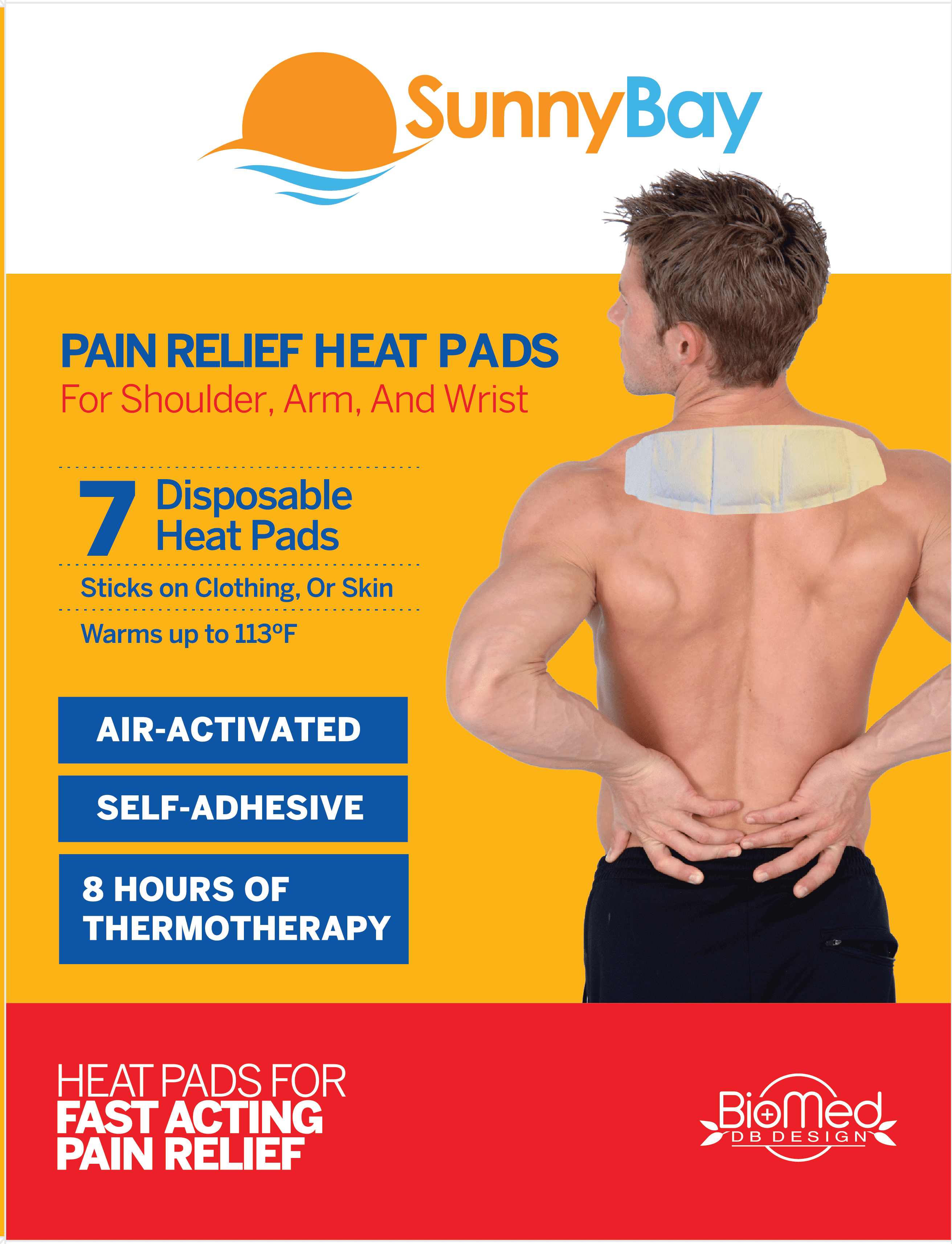 Sunny Bay AirActivated Heat Patches for Neck Shoulder, Arms, Wrists, 8