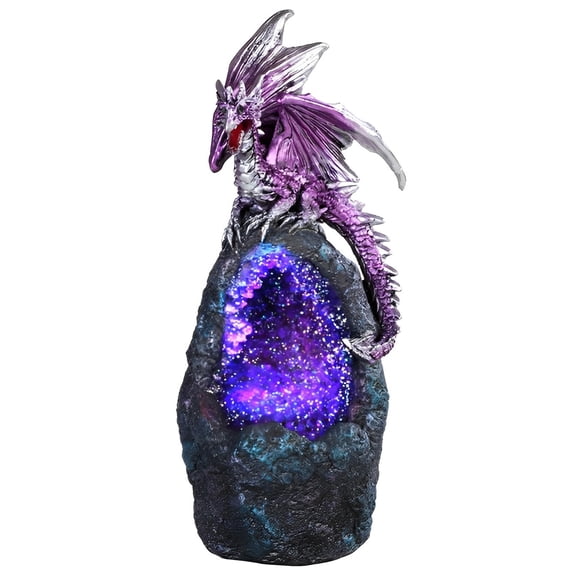 FC Design 6.75"H Purple Dragon with LED Blue/Purple Faux Crystal Stone Figurine Statue Sculpture Ornament Decoration Home/Room Decor and Unique Gift Ideas for Housewarming, Holidays and Birthdays