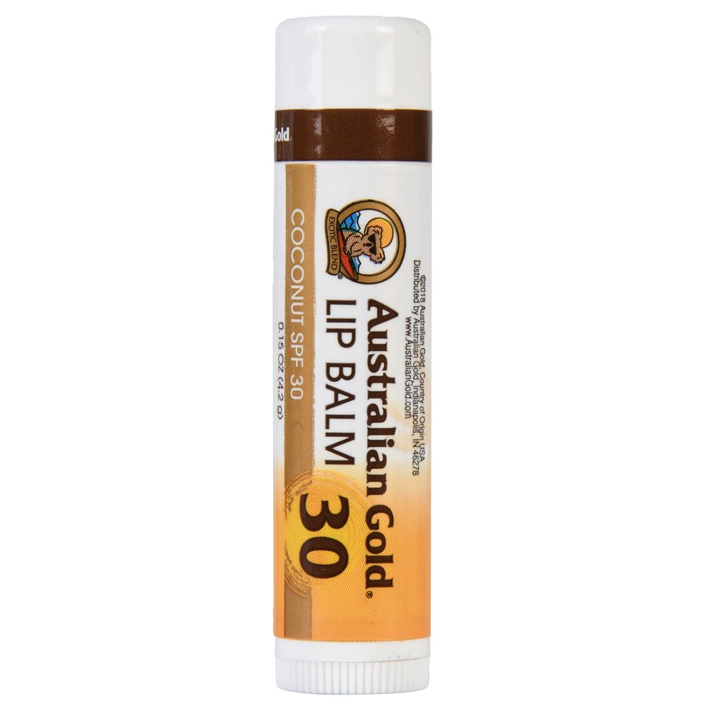Australian Gold Moisturizing, Hydrating Lip Balm with Coconut Oil, SPF