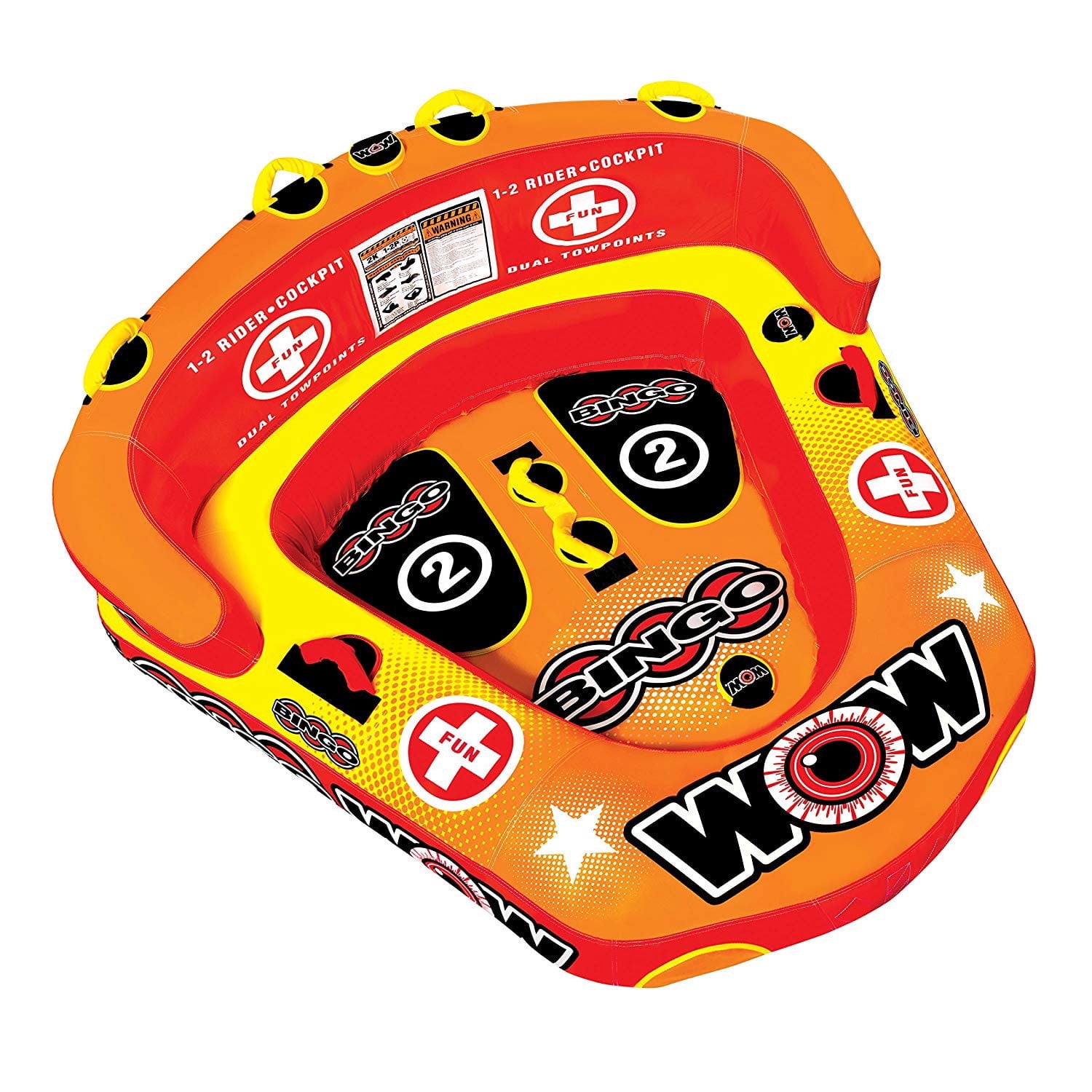 Tubo Trainabile Wow Watersports Big Boy - Per 1-4 Persone, Gonfiabile 175x175 Cm, Per Barche