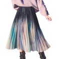 thumbnail image 1 of POINTERTECK Women Summer Gradient Color Mesh Yarn Skirt Boho Elastic Waist Pleated A-Line Flowy Layered Long Beach Skirt, 1 of 6