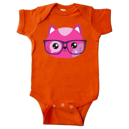 

Inktastic Hipster Cat Cat With Glasses Pink Cat Gift Baby Boy or Baby Girl Bodysuit