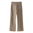 thumbnail image 4 of HH TRAF Pantalones de verano para mujer con bolsillos, botones, cremallera, plisados, decorados, de moda, informales, de pierna ancha, pantalones casuales sólidos para mujer, 4 of 5