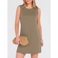 thumbnail image 4 of ANRABESS Women's Summer Sleeveless Tank Dress, Crewneck Mini Sundress with Side Slit, Wrinkle-Free Casual Beach Travel Vacation Dress Light Brown X-Large, 4 of 8