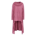 thumbnail image 2 of Women's Long Sleeve Sweatshirts Cowl Neck High Low Irregular Hem Hoodies Solid Flare Asymmetrical Tunic Tops Cloak, 2 of 6