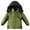 Green, variant on Chbgutlmr Baby Boys Hooded Jacket with Fleece Lining Long Sleeve Full Zipper Cinch Cuff Color Blocked Coat Casual Warm Winter Tops