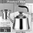 thumbnail image 3 of Whistling Tea Kettle With Infuser 2L Stainless Steel Stovetop Teapot Ergonomic Handle (silver ), 3 of 11