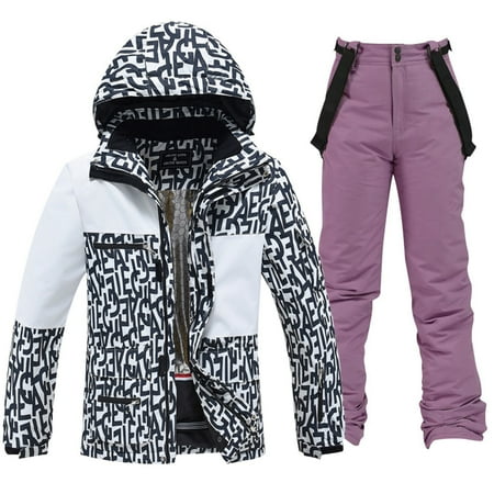 CONZONE Mens Ski Suits Casual Men s Snowboarding Set Fashion Graphic Windproof Jacket Pants Thick Skiing Suit for Men Warm Thermal Winter Snowsuits
