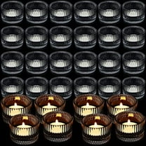 36 Pcs Clear Votive Candle Holders Small Glass Tealight Candle Holder Round Ribbed Candle Holders for Table Home, 2.1 x 2 x 1.3 Inch