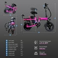 thumbnail image 4 of MAXT 14" Folding Electric Bike for Adults, 500W Motor Peak 750W, 48V20Ah, 20MPH, 50-Miles, 330lb Load, 50+ US Service Stores Commuting E Bike for Adults with Removable Battery, Front Basket Pink, 4 of 9