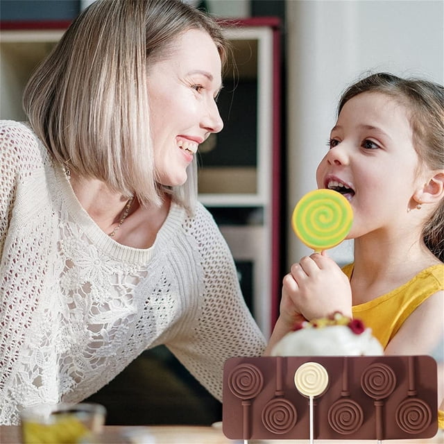 Xihbxyly Molde para Piruletas de Gel de Sílice, Silicona de Grado Alimenticio, Diseño Flexible, Fácil de Desmoldar, Antiadherente, Multiusos para Dulces, Chocolate, Gelatina, Hielo y Repostería. 23,5