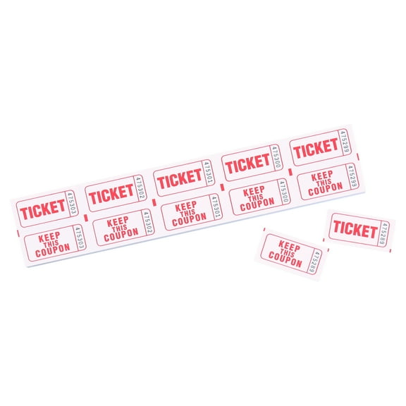 Double Stub Raffle Tickets for Events, and More - 200 Count - Color Varies