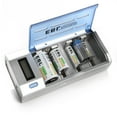 EBL LCD Display Battery Charger for AA AAA C D 9V Rechargeable Batteries with Charging Cable