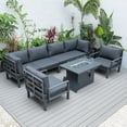 thumbnail image 5 of Patio Conversation Set Aluminum 7-Piece Outdoor Furniture Set with Fire Pit Table & Cushions, 5 of 5