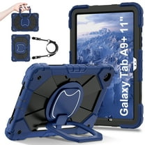 Allytech for Galaxy Tab A9 11" Case SM-X210 X215 2023, Rugged Shockproof Kids Friendly Kickstand Handle Grip Shoulder Strap Bumper Tablet Case for Samsung Galaxy Tab A9 Plus - Navy Black