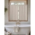 thumbnail image 4 of Beige Pink Floral Bathroom Window Curtain, Spring Flowers Light Filtering Coffee Kitchen Curtains, Bedroom Living Room Curtains 2 Panel 84"x54", 4 of 6