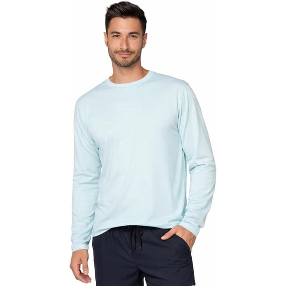 INGEAR Men's UPF 50 Long Sleeve Rash Guard, Quick-Dry, Sky Blue, L
