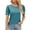 Green, variant on Women's Summer Tops qolati Casual Puffy Short Sleeve T-Shirts 2024 Trendy Crew Neck Solid Color Tunic Tops for Leggings