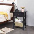 thumbnail image 3 of Costway Nightstand Chair Side End Table with Drawer & Shelf Bedroom Furniture Brown, 3 of 11