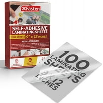 XFasten Clear Laminating Sheets, 9" x 12", Pack of 100, Self-Adhesive Glossy