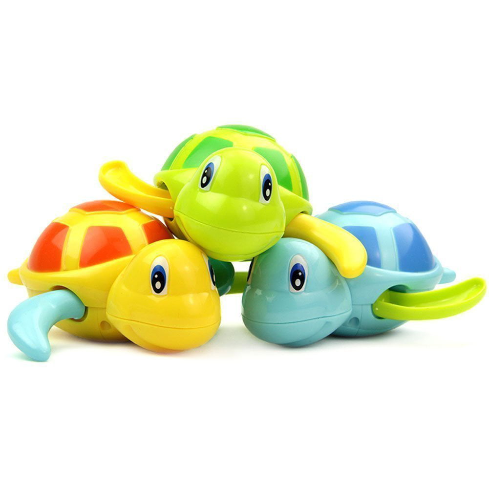 mcrosf Three Different Colors.Bath Swimming Turtle Toy for Baby Toddler（Pack of 3） 