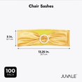 thumbnail image 3 of Juvale Gold Chair Sashes - 100-Pack Solid Polyester - Fits 13.5-16.5 n Chair Backs with Stretch Fit Metallic Gold Tie Backs & Silver Buckles - Wedding Decor & Party Reception, 3 of 7