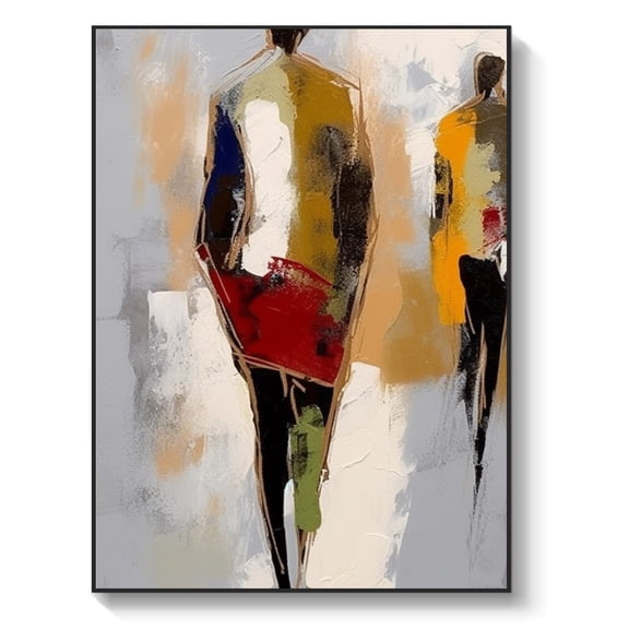 Large original abstract oil painting, boy portrait 100% handmade oil painting, suitable for living room and room wall decoration,61*46cm (24*18) inches,stretched + black frame