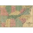 thumbnail image 1 of 24"x36" Gallery Poster, Map of United States military railroads 1866 p2, 1 of 1