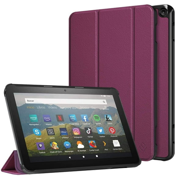 Fintie Slim Case for Kindle Fire HD 8 & Fire HD 8 Plus Tablet (12th Generation 2024/2022 & 10th Generation 2020 Release) - Ultra Lightweight Slim Shell Stand Cover with Auto Wake/Sleep, Purple