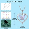 thumbnail image 5 of FJ Heart Butterfly Necklace for Women 925 Sterling Silver Alexandrite Pendant June Birthstone Jewelry Gifts for Mom Wife Her, 5 of 6