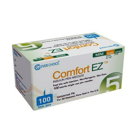 Clever Choice ComfortEZ Insulin Pen Needles 31G 5mm 100/bx