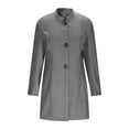 thumbnail image 5 of SwiftWear Women's Mid-Length Trench Style Coat, Mock Neck Button Front Jacket with Slant Pockets, Casual Outerwear for Spring and Fall, 5 of 9